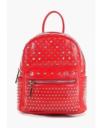 Женский красный кожаный рюкзак с шипами от Vera Victoria Vito