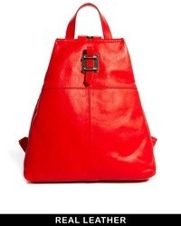Женский красный кожаный рюкзак от Asos