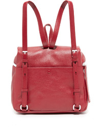 Женский красный кожаный рюкзак от Kara
