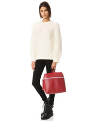 Женский красный кожаный рюкзак от Kara