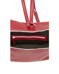 Женский красный кожаный рюкзак от Kara