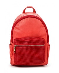 Женский красный кожаный рюкзак от Chantal