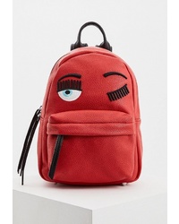 Женский красный кожаный рюкзак от Chiara Ferragni Collection