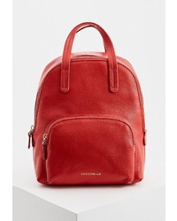 Женский красный кожаный рюкзак от Coccinelle