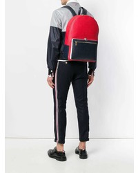 Мужской красный кожаный рюкзак от Thom Browne