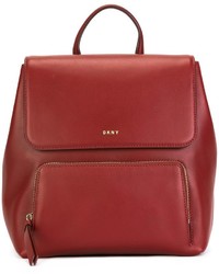 Женский красный кожаный рюкзак от Donna Karan