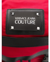 Мужской красный кожаный рюкзак от VERSACE JEANS COUTURE
