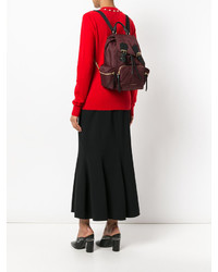 Женский красный кожаный рюкзак от Burberry