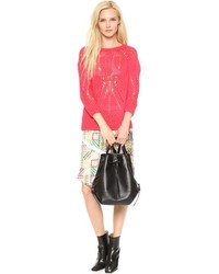 Женский красный кожаный рюкзак от Opening Ceremony