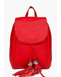 Женский красный кожаный рюкзак от Jane's Story