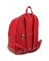 Женский красный кожаный рюкзак от Love Moschino