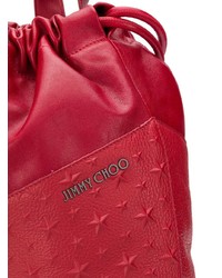 Мужской красный кожаный рюкзак от Jimmy Choo