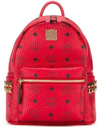 Женский красный кожаный рюкзак от MCM