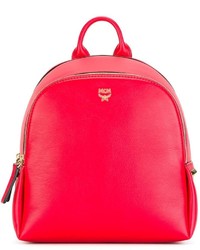Женский красный кожаный рюкзак от MCM