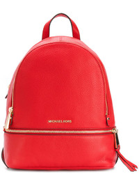 Женский красный кожаный рюкзак от Michael Kors