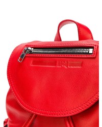 Женский красный кожаный рюкзак от McQ Alexander McQueen