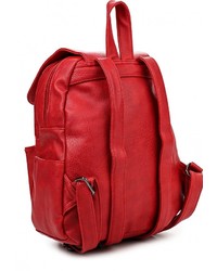Женский красный кожаный рюкзак от Paolo