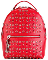 Женский красный кожаный рюкзак от Philipp Plein