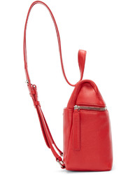 Женский красный кожаный рюкзак от Kara