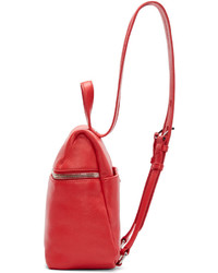 Женский красный кожаный рюкзак от Kara