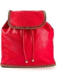 Женский красный кожаный рюкзак от Stella McCartney