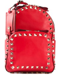 Женский красный кожаный рюкзак от Valentino Garavani