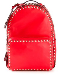 Женский красный кожаный рюкзак от Valentino Garavani
