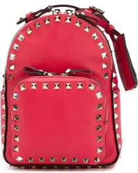 Женский красный кожаный рюкзак от Valentino