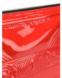 Красный кожаный стеганый клатч от Corto Moltedo