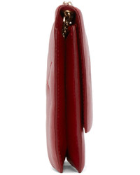 Красный кожаный стеганый клатч от Lanvin