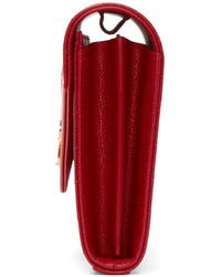 Красный кожаный стеганый клатч от Saint Laurent