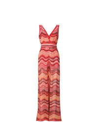 Красный комбинезон в горизонтальную полоску