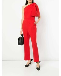 Красный комбинезон с рюшами от MSGM