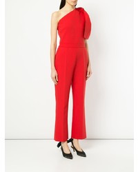 Красный комбинезон с рюшами от MSGM