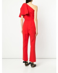 Красный комбинезон с рюшами от MSGM