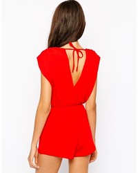 Красный комбинезон с шортами от AX Paris