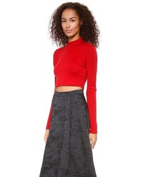 Красный короткий свитер от Alice + Olivia