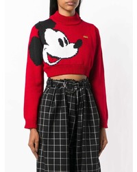 Красный короткий свитер от Gcds