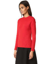 Женский красный кружевной вязаный свитер от Nina Ricci