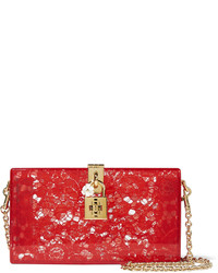 Красный кружевной клатч от Dolce & Gabbana