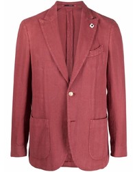 Мужской красный льняной пиджак от Lardini