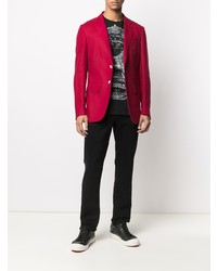 Мужской красный льняной пиджак от Billionaire