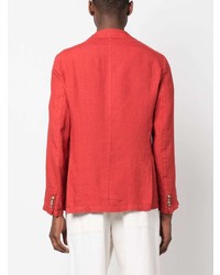 Мужской красный льняной пиджак от Altea