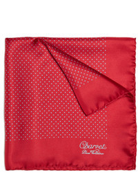 Красный нагрудный платок в горошек от Charvet