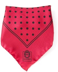 Красный нагрудный платок в горошек от Dolce & Gabbana