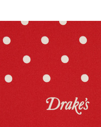 Красный нагрудный платок в горошек от Drakes