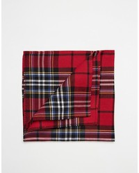 Красный нагрудный платок в шотландскую клетку от Asos