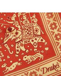 Красный нагрудный платок с принтом от Drakes
