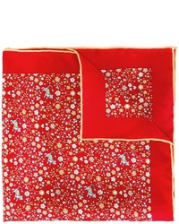 Красный нагрудный платок с принтом от Salvatore Ferragamo