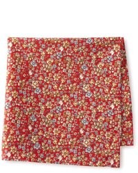Красный нагрудный платок с цветочным принтом